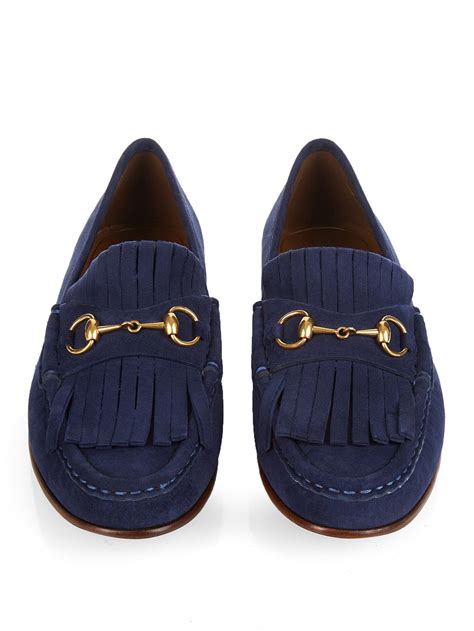 navy blue gucci loafers|gucci suede loafers women.